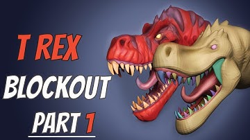 T Rex Blockout Part 1 - ZBrush Sculpting