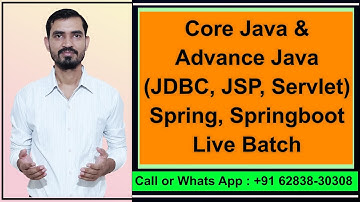 Java Live Classes Batch | Core Java | Advance Java Spring Springboot | Admission Open