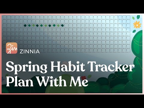 Spring Habit Tracker | Plan With Me | Zinnia Digital Planning