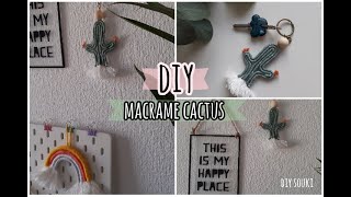 DIY macrame cactus 🌵 cute cactus keychain and wall hanging