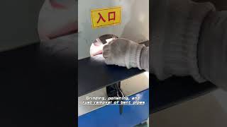 Grinding, polishing, and rust removal of bent pipes #polishing #machine #sanding #brushing#grinding