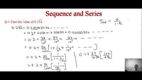 Sum of Infinite Terms of GP