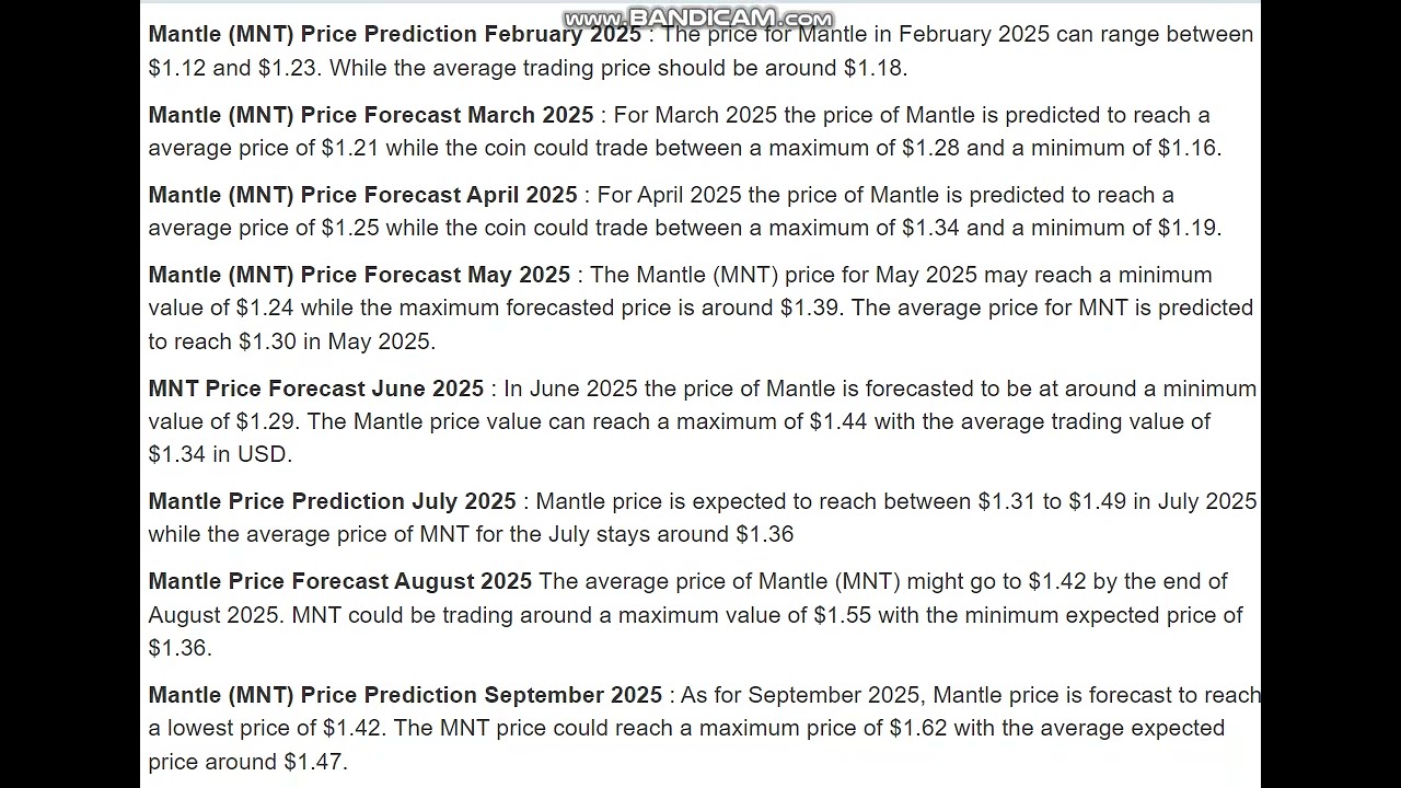 Mantle (MNT) Price Prediction 2025 - Mantle (MNT) Price Forecast 2025