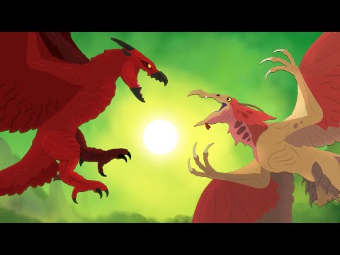 Rodan vs Quetzalcoatl | Monster Fights | DinoMania - Godzilla cartoons