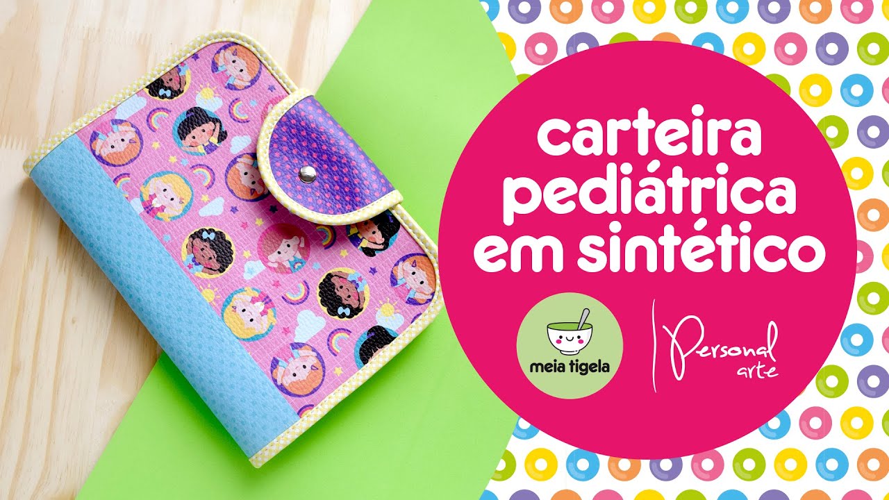 Carteira pediátrica em sintético - Capa pra caderneta de vacinação