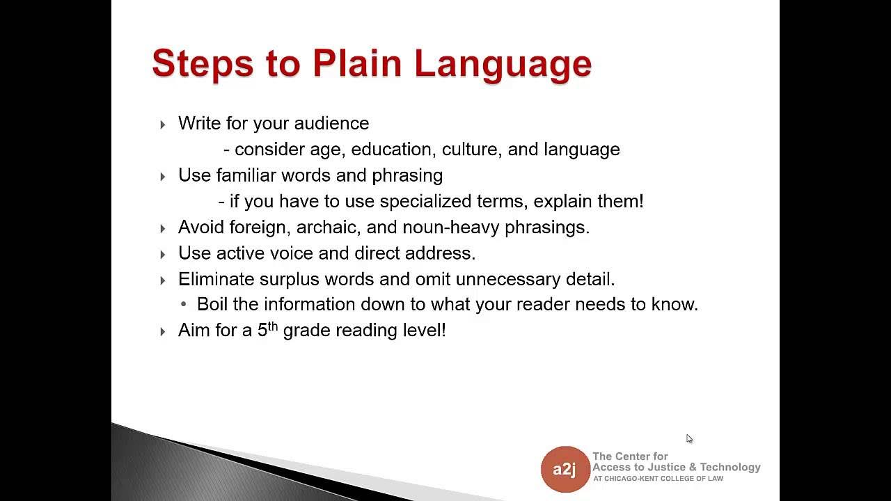 Plain Language - YouTube