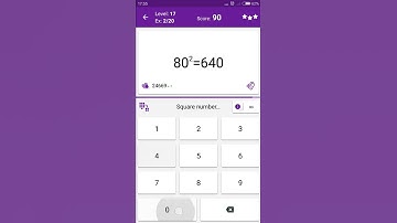 Math Tricks - Training mode - square numbers between 80 and 89 - level 017 (Number Keyboard)