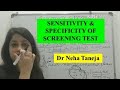 Screening tests: Sensitivity, Specificity, PPV, NPV, Validity of Screening Test, PSM lect,NEETPG