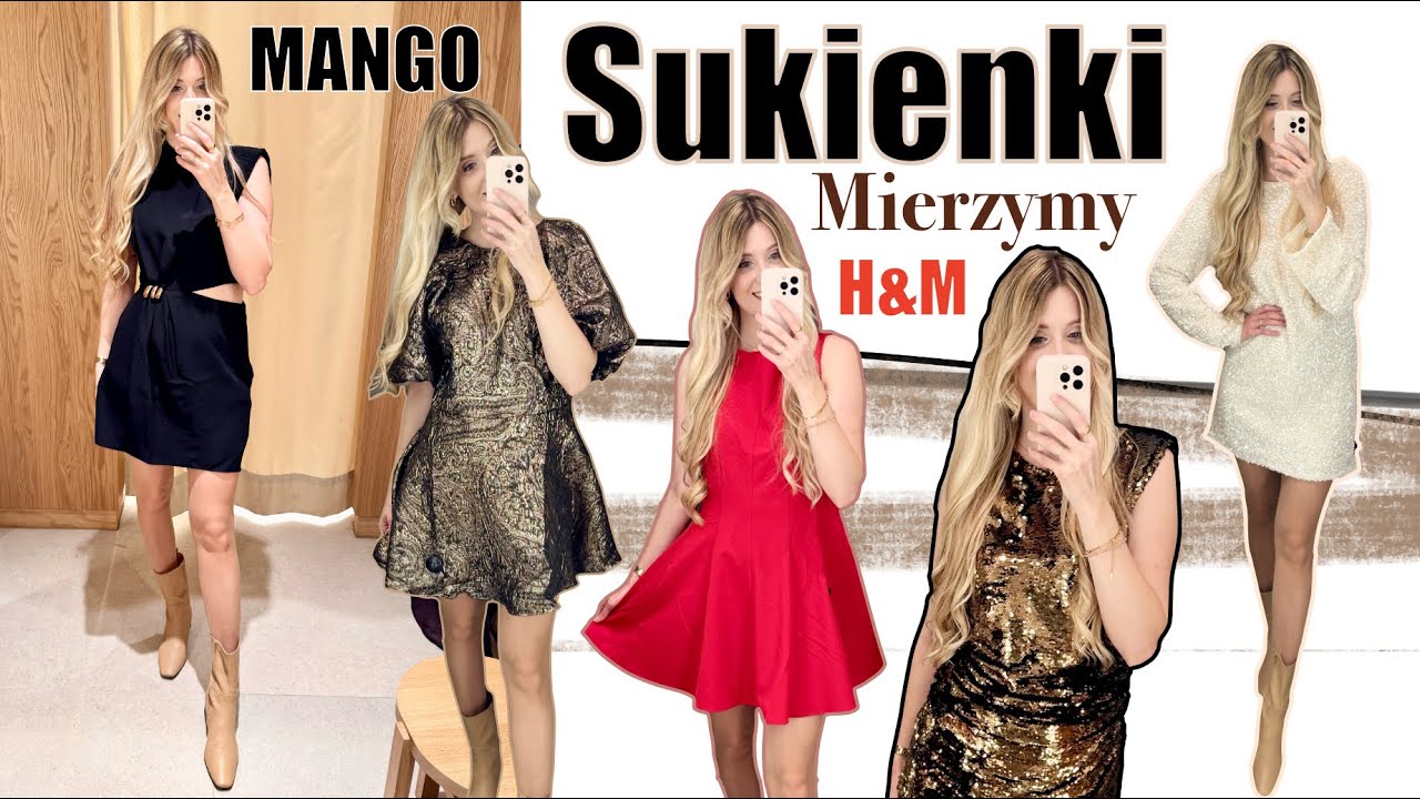 Przegląd SUKIENEK! Mierzymy H&M, Sinsay, Reserved, Mango! Szukam Sukienek na Święta i Sylwestra!