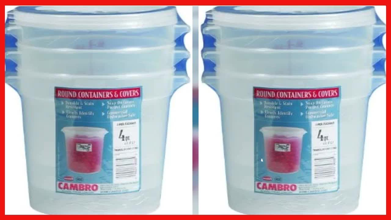 Cambro Contenitore Rotondo Per Alimenti In Polipropilene 4 Litri - Camwear Traslucido Con Coperchio - NSF - 2