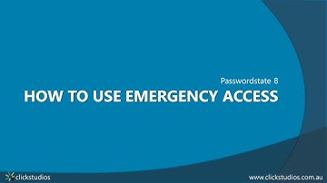 Passwordstate 8 - How to use the Emergency Access