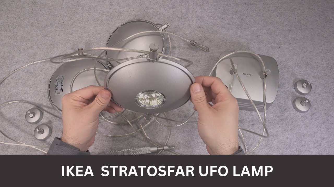 IKEA Norrsken Stratosfär Stratosfar UFO Lamp (wire guided lamp) - YouTube