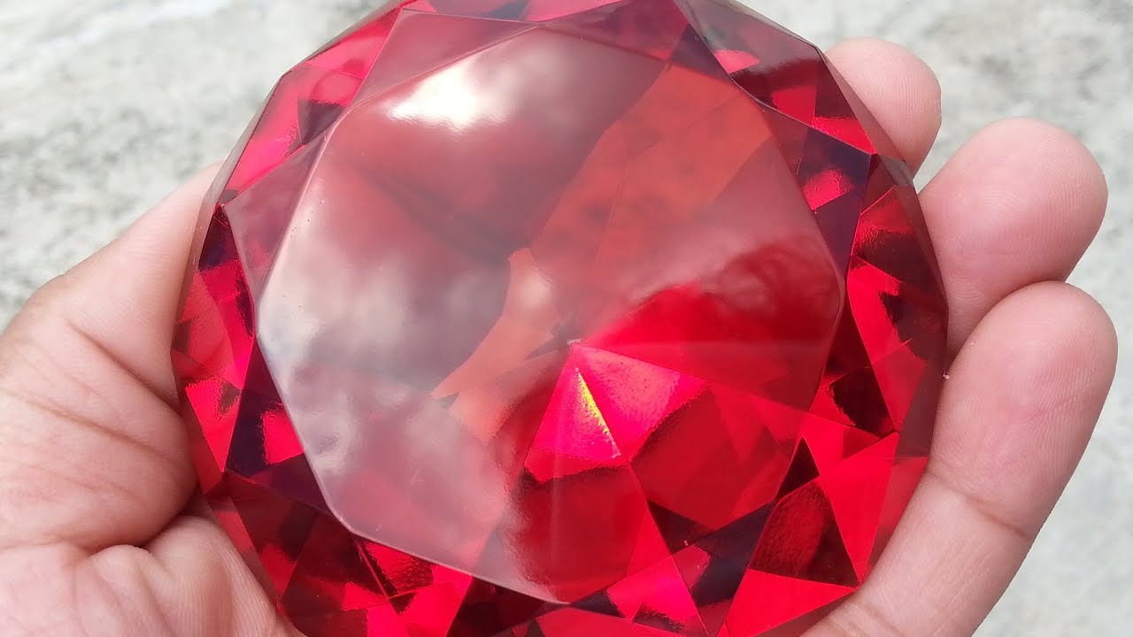 Batu Permata American Diamond / Red Ruby Sintetis Jumbo Big Size.