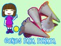 Cómo hacer los CONOS o PICOS para las piñatas de estrella ~ Quédate en casa y aprende con Emily :3 ~