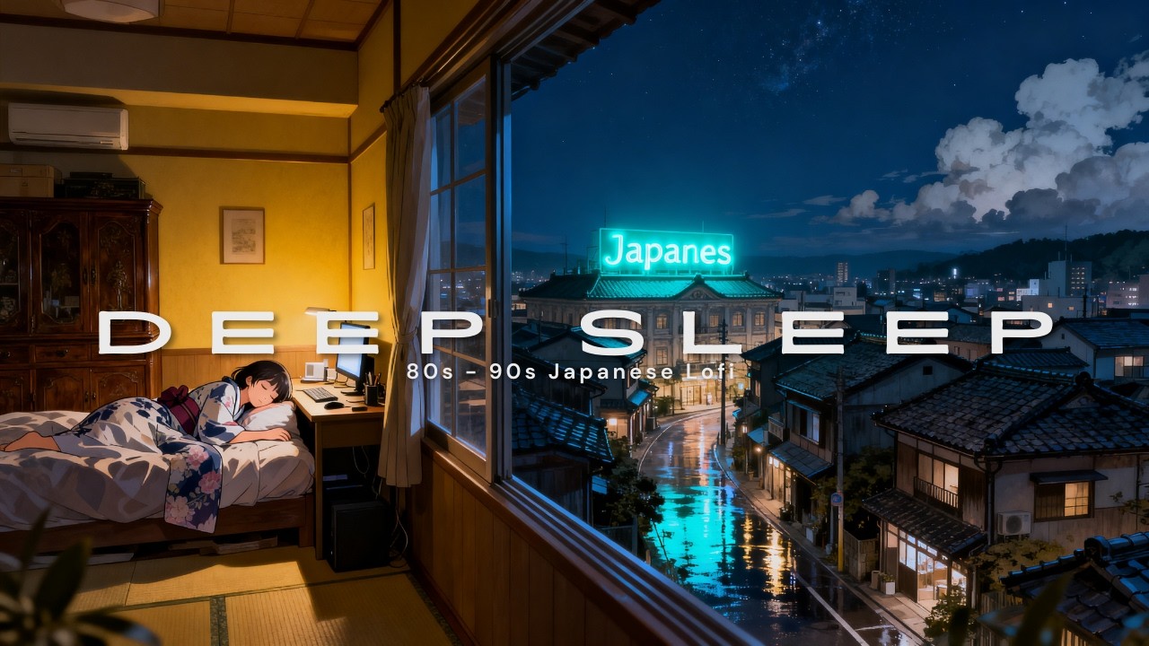 Midnight Rain Session #07 🌙 Heavy Rain for Deep Sleep | Calm Japanese Night Ambience | Lofi Town