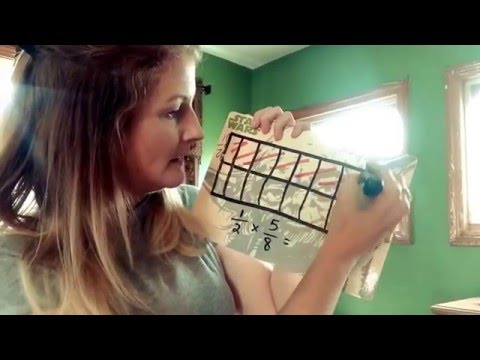Nanny shows how to multiply fractions using generic rectangles