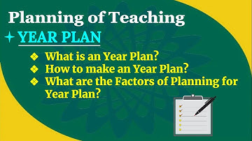 "YEAR PLAN-Planning of Teaching" #Pedagogy #BEd #TeacherPlanning #YearPlan #LessonPlan #UnitPlan