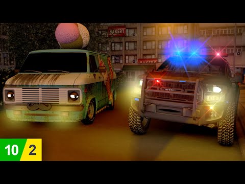 Police car catches the thief who wants to steal super headlights! part -2
