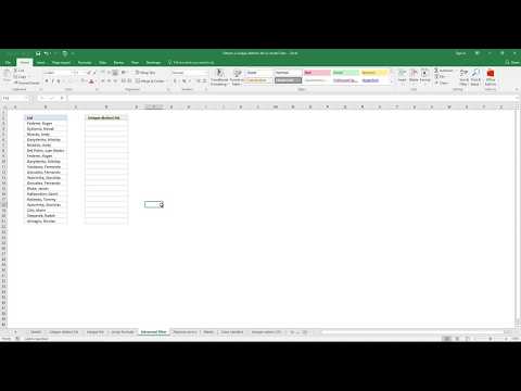 Filter unique distinct values [Advanced Filter]
