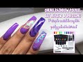 Ohuhu beauty rainbow polygel kit review & unboxing || purple marble with mylar polygel set tutorial