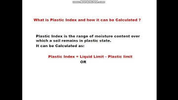 Plastic Index of Soil.
