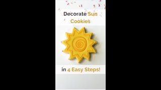 Sun Cookie 🌞 | 4 Easy Steps! #cookiedecorating #shorts