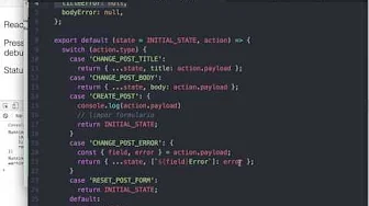cursos/0008-crud-redux-e-react-native: Adicionamos case para CHANGE_POST_ERROR e definimos changePostError action creator