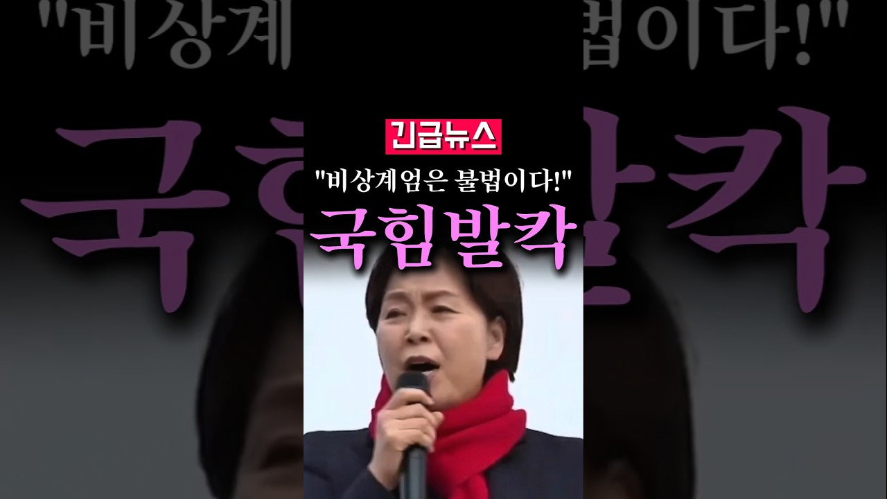 (속보) "비상계엄은 불법입니다!", 양향자 폭탄발언