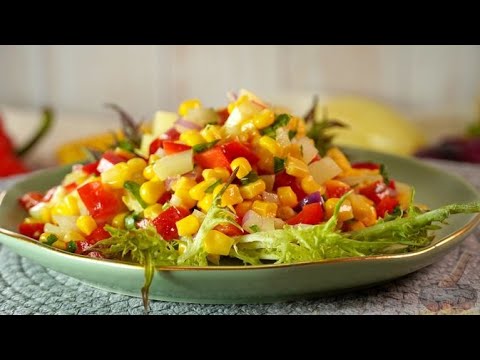 Просто, быстро, вкусно. САЛАТ ИЗ КУКУРУЗЫ И ПЕРЦА
