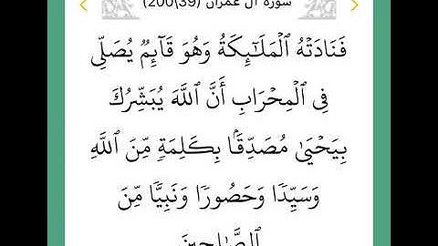 سورة آل عمران ٣٩