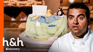 Buddy prepara un pastel para el baby shower de su primo | Cake Boss | Discovery H&H