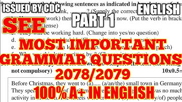 Class 10 (SEE) Most Important Grammar Question 2078/2079 (PART-1)