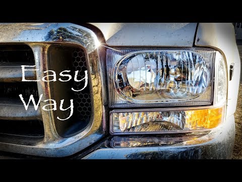 1999 2004 Ford SuperDuty Headlight Replacement Easy Way  F250 F350