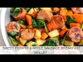 SWEET POTATO  &amp; APPLE SAUSAGE BREAKFAST SKILLET