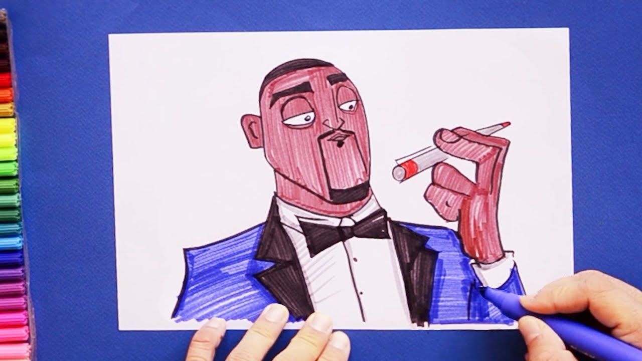 How to draw Will Smith - Lance Sterling • Spies in Disguise Movie