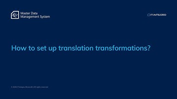 MDMS training #16: How to set up translation transformations?
