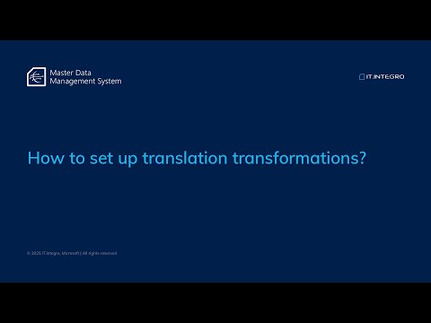 16  MDMS How to set up translation transformations