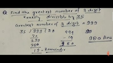 Greatest number of 3digit exactly divisible by 35.. NUMBER SYSTEM (Explained in Hindi)