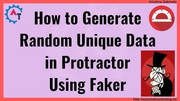 Protractor Tutorial 52 -  How to Generate Fake or Random Data in Protractor | Test Data Genearation