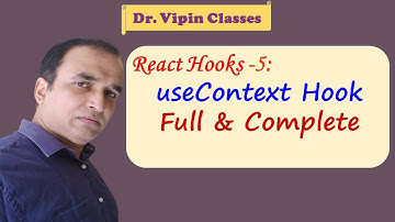 React Hook useContext Example | React Hook #5 | Dr Vipin Classes