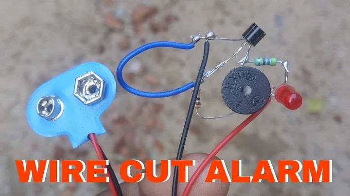 Wire break indicator with alarm , how to make a wire break alarm using only single npn transistor..