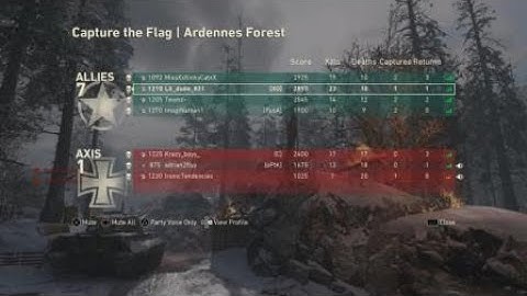 Competitive CTF ON LEAGUE PLAY WWII