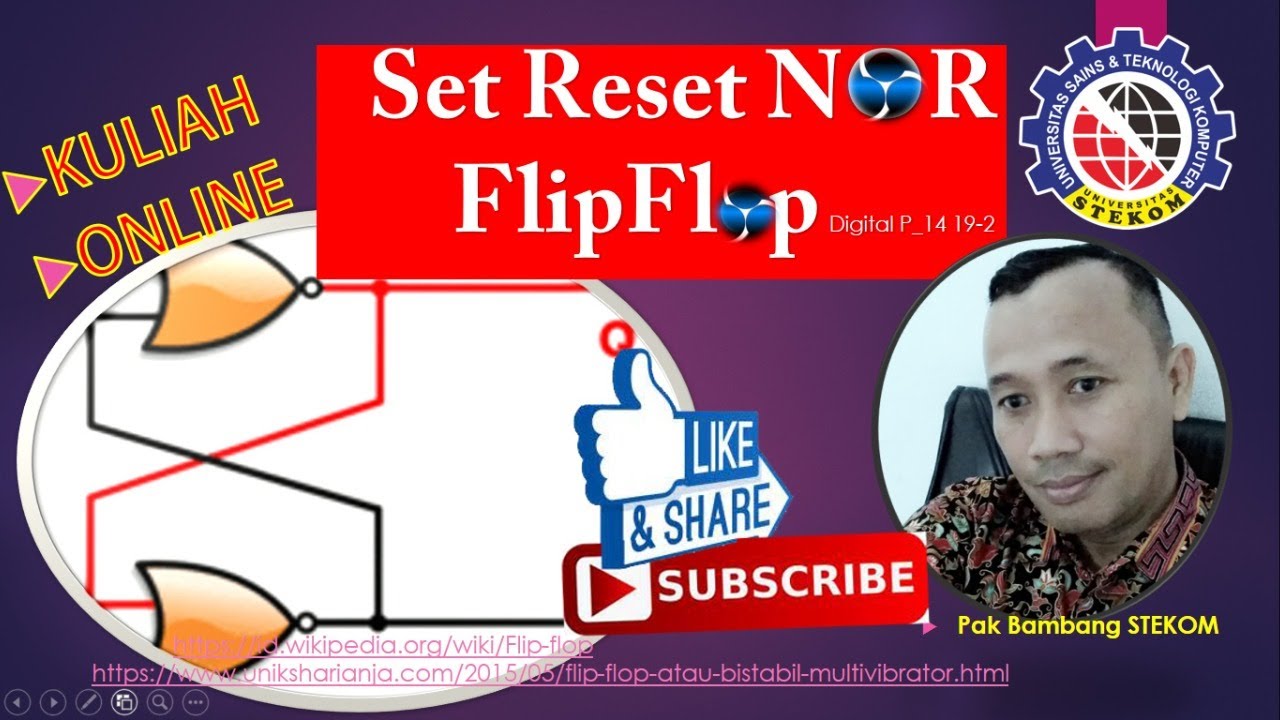 Set Reset SR Nor FLIP FLOP DIGITAL P 14-19-2 | Kuliah Online STEKOM ...