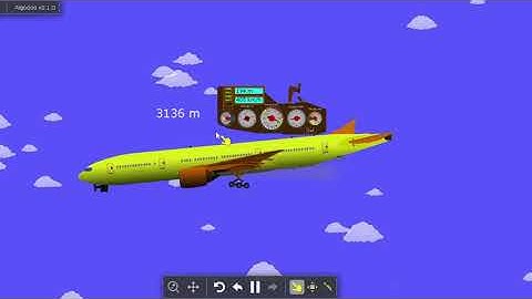 Emergency landing a boeing 777 after tail broke in algodoo