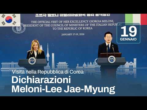Video Le dichiarazioni del Presidente Meloni e del Presidente della Repubblica di Corea Lee Jae-Myung