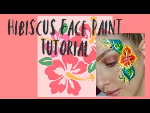 Tropical Hibiscus Flower Face Paint Tutorial