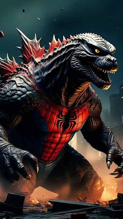 Godzilla in spiderman looking#dcu #marveldc #avengers #ironman #dc #shorts #music #spiderman