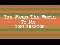 Toni Braxton - You Mean The World To Me (Lyrics)