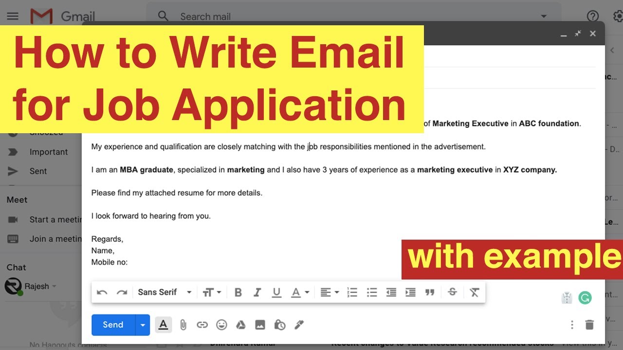 How To Send Job Application Letter Through Email | Cover Letter