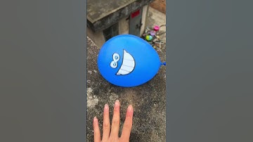 🟣🔵🟡Will a water balloon explode if it rolls down from a tall building? 💥🎈 #balloon